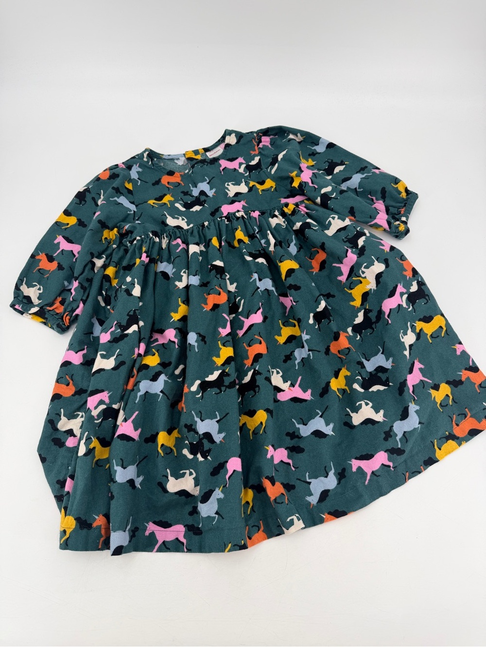 Hanna Andersson Girls Flannel Horse Dress 130 8